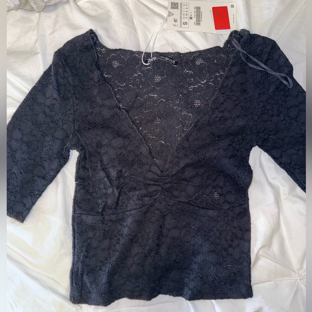 ZARA lace crop top